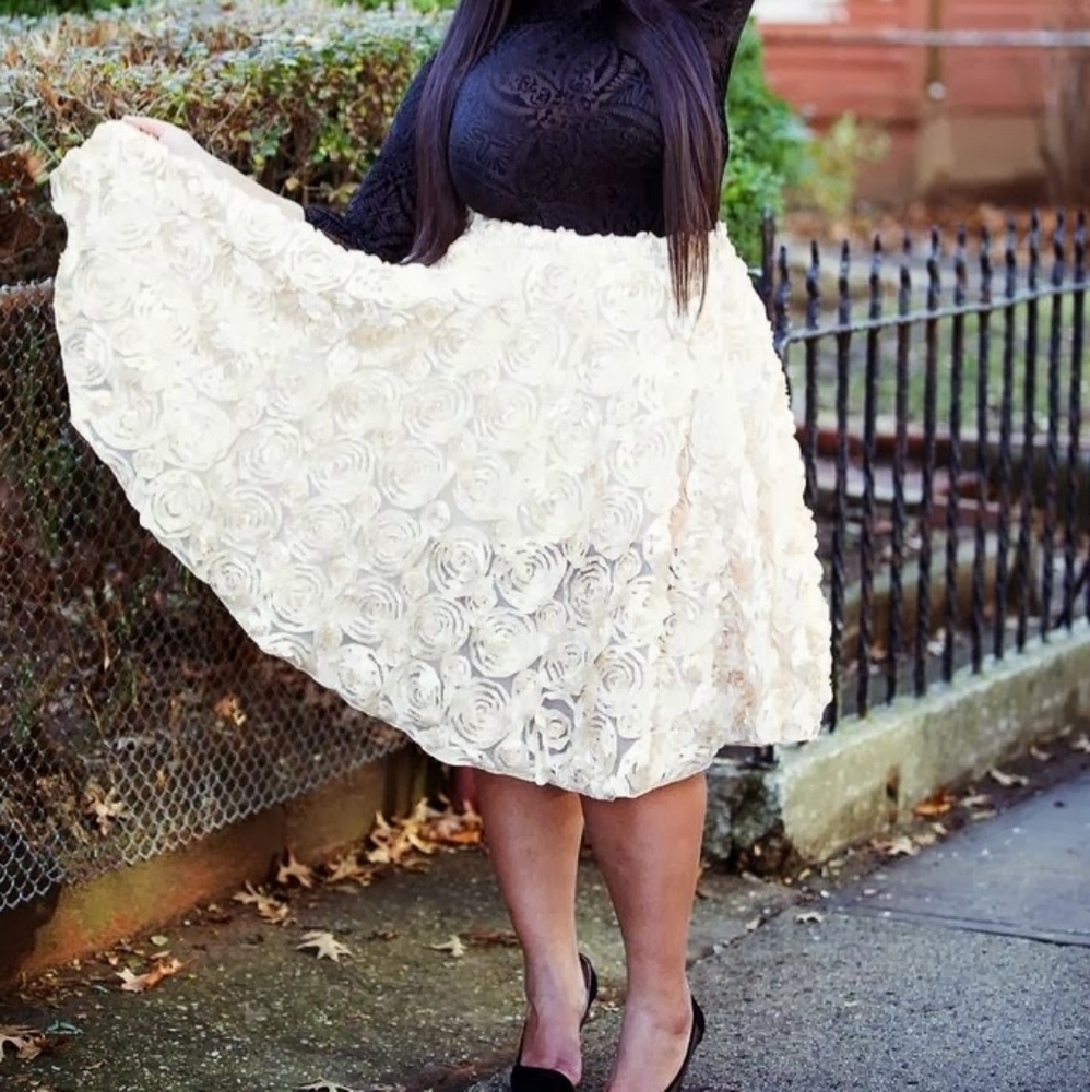 Knee length Rose skirt